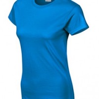 SKT048 bright blue 026 short sleeved women' s round neck collar t-shirt 76000L good breathable tee shirt tshirts supplier Hong Kong tailor made price 45 degree